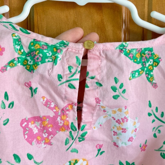 Girl’s size 10 Crown and Ivy pink bunny rabbit dress with gathered lacy sleeves - Picture 4 of 7